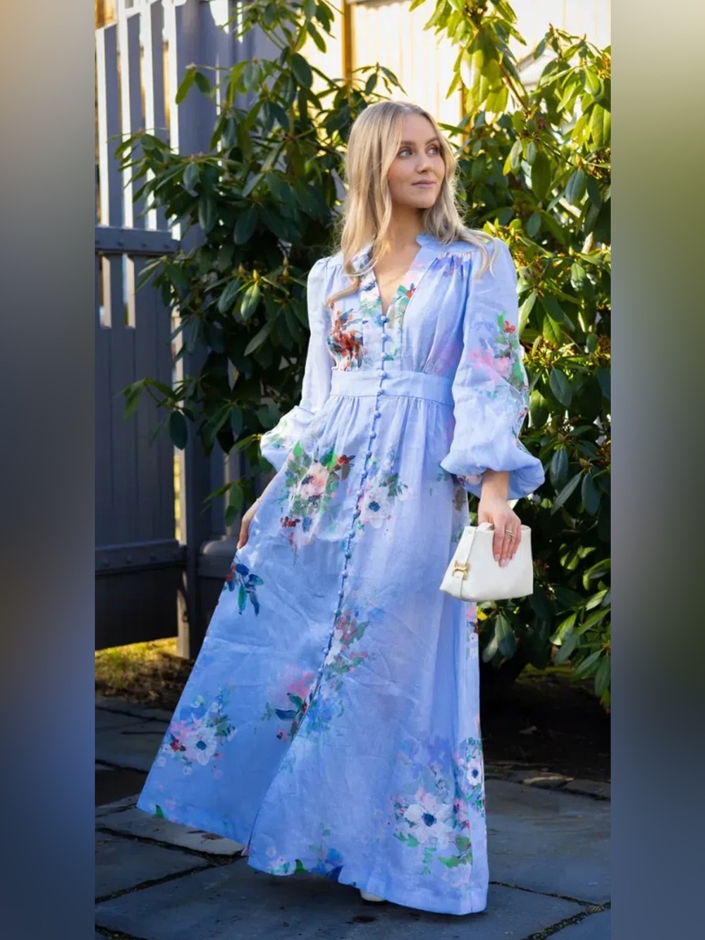 NWT Zimmermann Everley Light Blue Floral Button-Down Maxi Dress - Picture 12 of 13